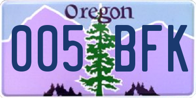 OR license plate 005BFK