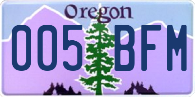 OR license plate 005BFM