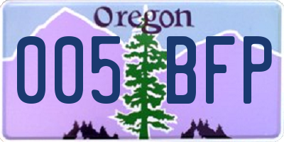 OR license plate 005BFP