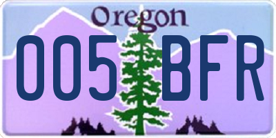 OR license plate 005BFR