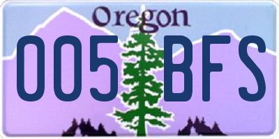 OR license plate 005BFS