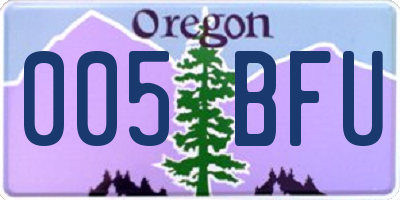 OR license plate 005BFU