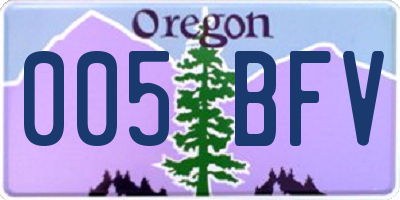 OR license plate 005BFV