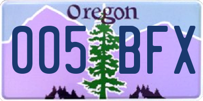 OR license plate 005BFX