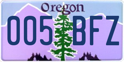 OR license plate 005BFZ