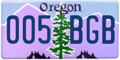 OR license plate 005BGB