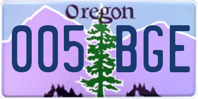 OR license plate 005BGE