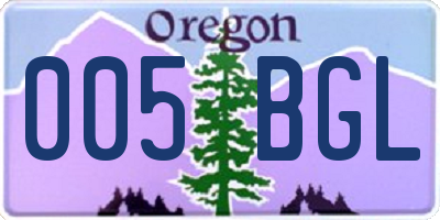 OR license plate 005BGL
