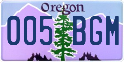 OR license plate 005BGM