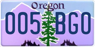 OR license plate 005BGO