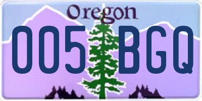 OR license plate 005BGQ