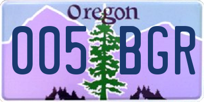 OR license plate 005BGR