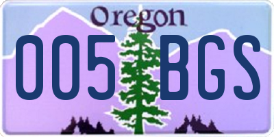 OR license plate 005BGS