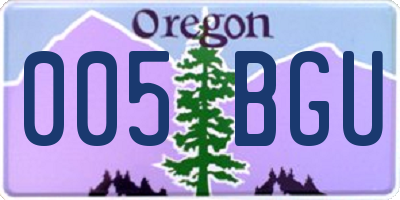 OR license plate 005BGU