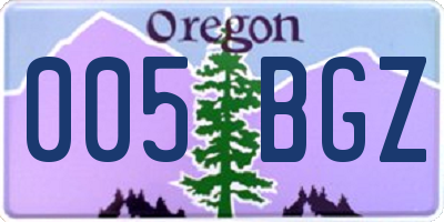 OR license plate 005BGZ