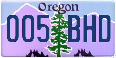OR license plate 005BHD