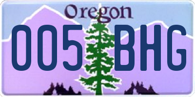 OR license plate 005BHG