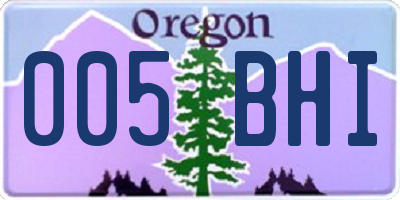 OR license plate 005BHI