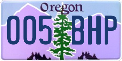 OR license plate 005BHP