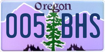 OR license plate 005BHS