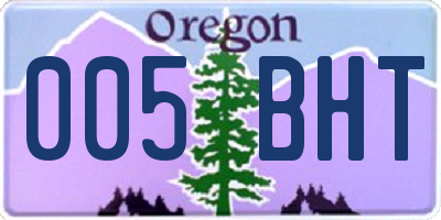 OR license plate 005BHT