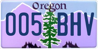 OR license plate 005BHV