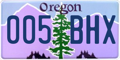 OR license plate 005BHX