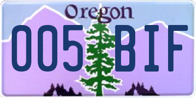 OR license plate 005BIF