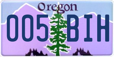 OR license plate 005BIH