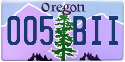 OR license plate 005BII