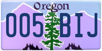 OR license plate 005BIJ