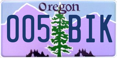OR license plate 005BIK