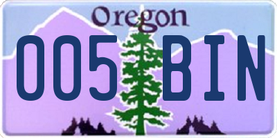 OR license plate 005BIN