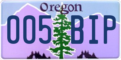 OR license plate 005BIP