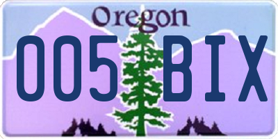 OR license plate 005BIX