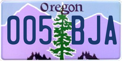 OR license plate 005BJA