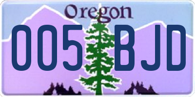 OR license plate 005BJD