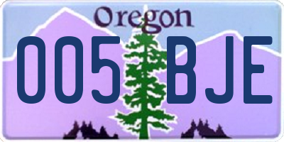 OR license plate 005BJE