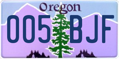 OR license plate 005BJF