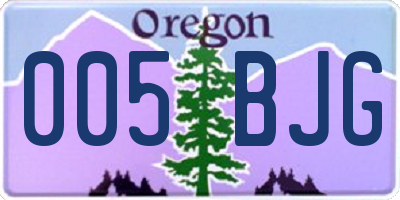 OR license plate 005BJG