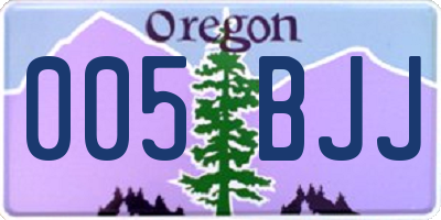 OR license plate 005BJJ