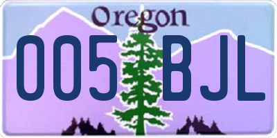 OR license plate 005BJL