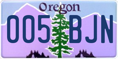 OR license plate 005BJN