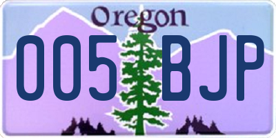 OR license plate 005BJP