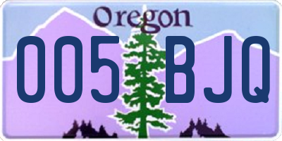 OR license plate 005BJQ
