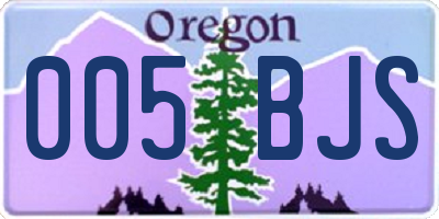 OR license plate 005BJS
