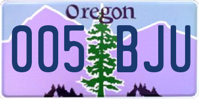 OR license plate 005BJU