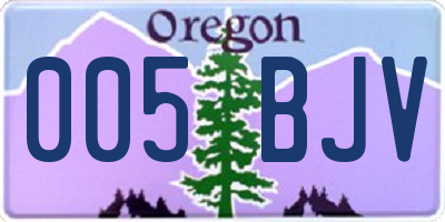 OR license plate 005BJV