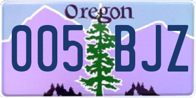 OR license plate 005BJZ