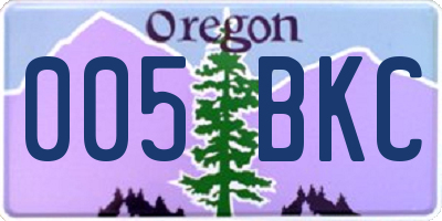 OR license plate 005BKC